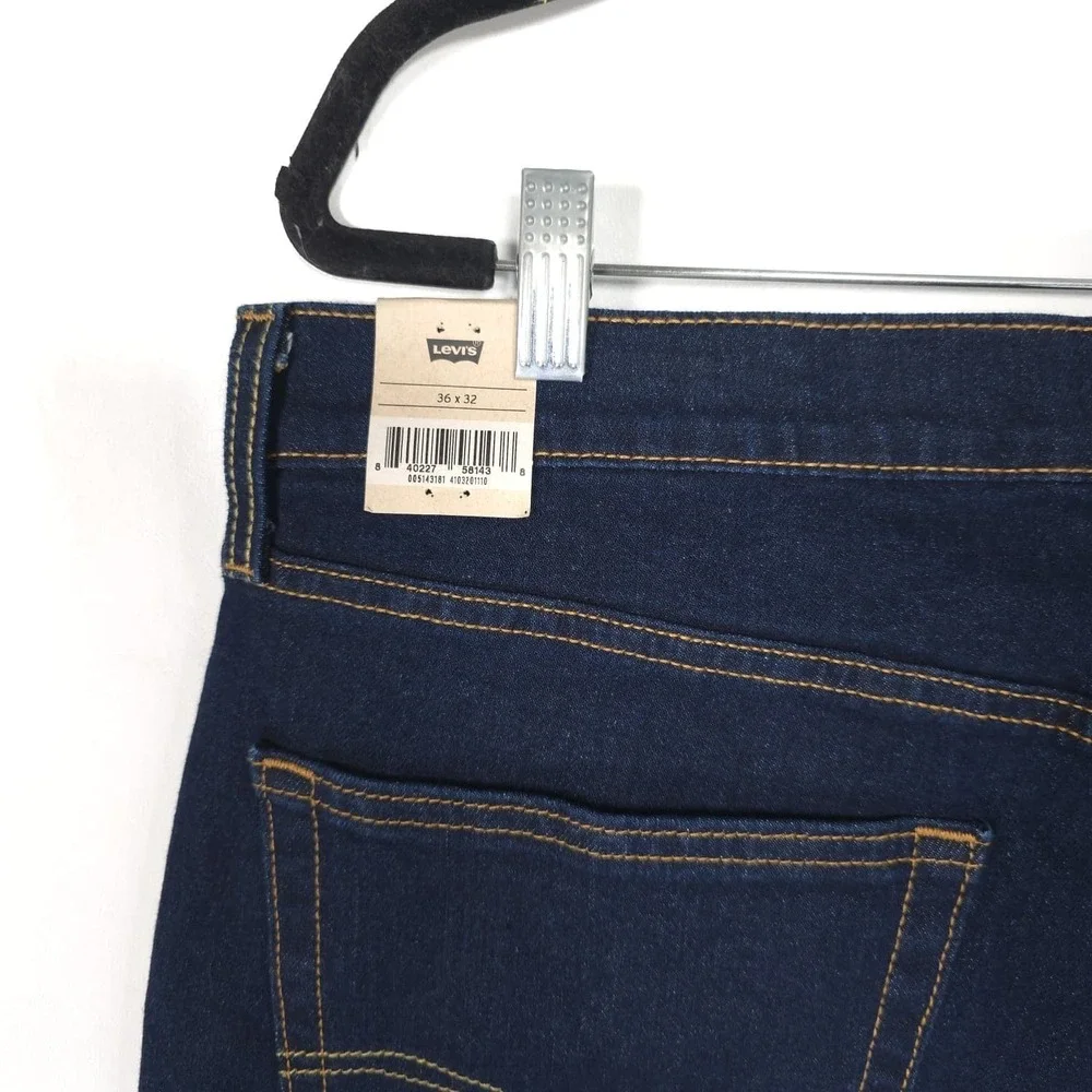 LEVIS 514 Mens New Jeans Straight 36X31 Dark Wash Stretch 00514-3181